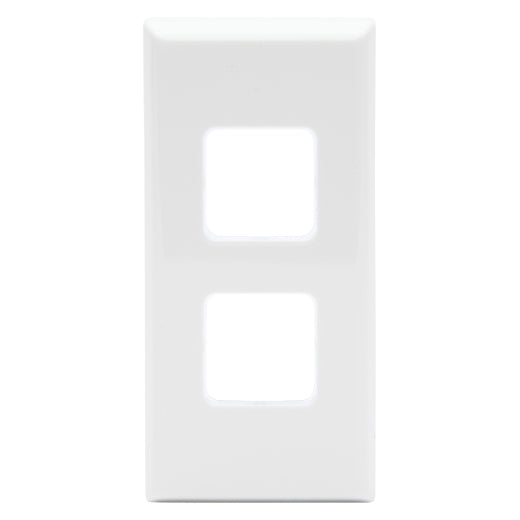 PDL 600 Grid + Cover Plate Switch Worktop 2-Gang - White
