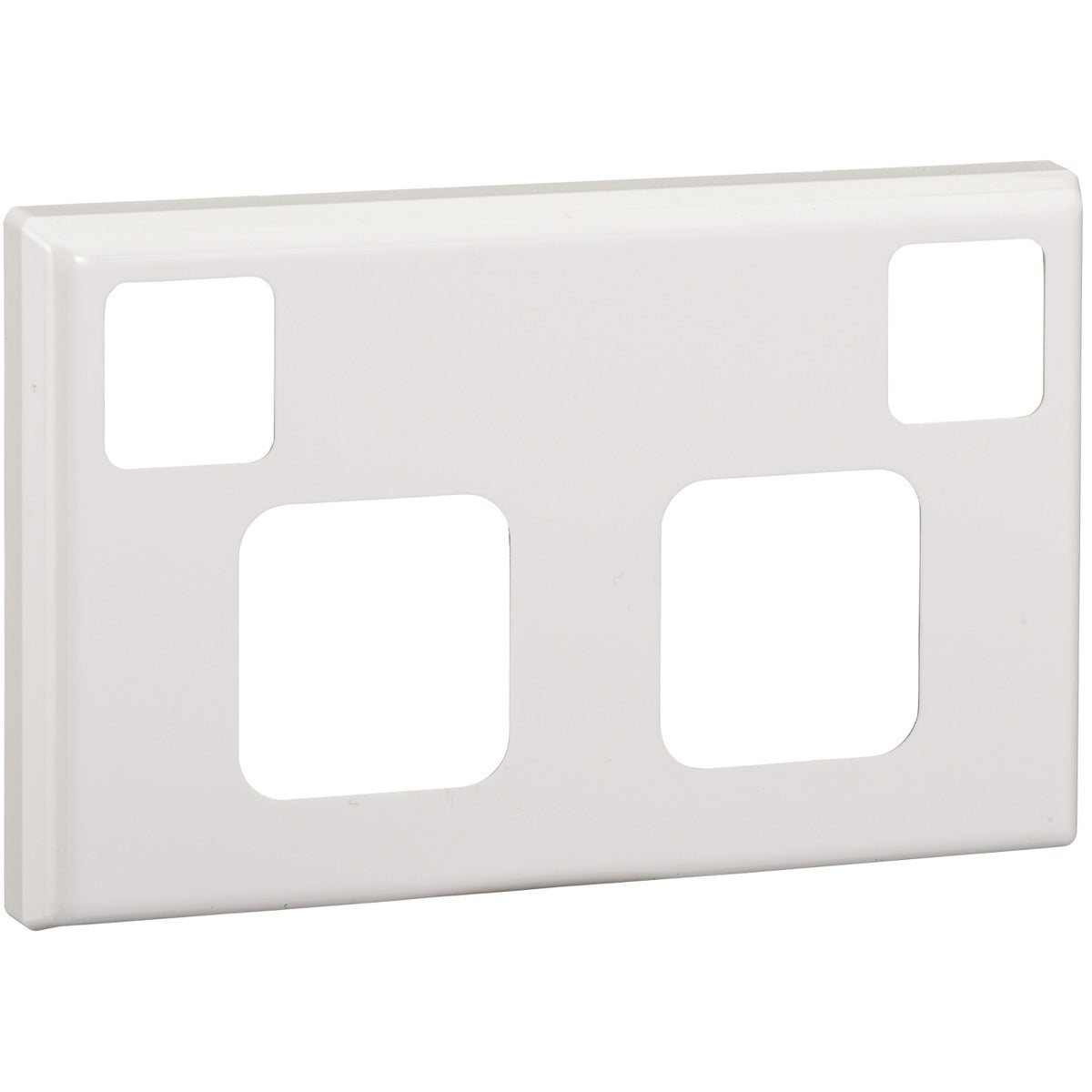PDL Double Horizontal Socket Cover Plate - White