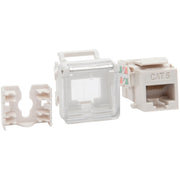 PDL Cat6 Data Module & Clip with Clear Hinged Lid - White