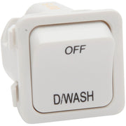 PDL Switch 600 Series Mechanism - Single-pole - 1-gang - Marked OFF-D/WASH - 250 V - 20 A / 16 AX - White
