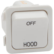 PDL Switch 600 Series Mechanism - Single-pole - 1-gang - Marked HOOD-OFF - 250 V - 20 A / 16 AX - White