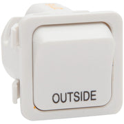 PDL Switch 600 Series Mechanism - Single-pole - 1-gang - Marked OUTSIDE - 250 V - 20 A / 16 AX - White