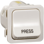 PDL Switch 600 Series Mechanism - Single-pole - Marked PRESS - 250 V - 20 A / 16 AX - White