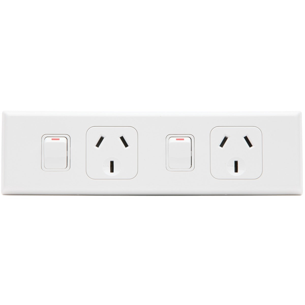 PDL 600 Double Switched Socket Worktop Twin Base 10Amp - White