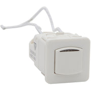 PDL Latching Action Push Button Module 16Amp with Blue LED - White