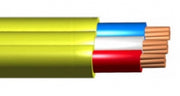 1mm 3Core Yellow Flat TPS - Per Metre