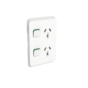 PDL Iconic Double Switched Socket Vertical 10Amp - Vivid White