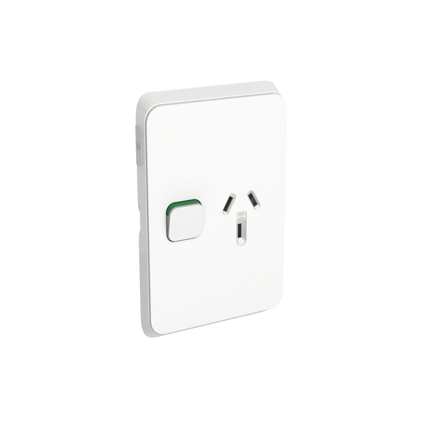 PDL Iconic, cover frame for Single switched GPO Vert 10A 250V