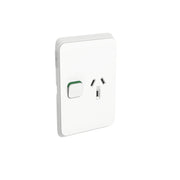 PDL Iconic, cover frame for Single switched GPO Vert 10A 250V