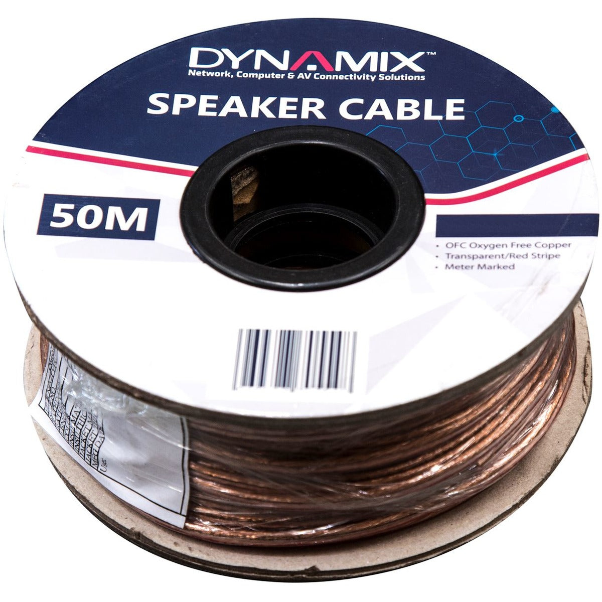 Dynamix Clear 2Core 2.0mm Speaker Cable 50Metre Drum