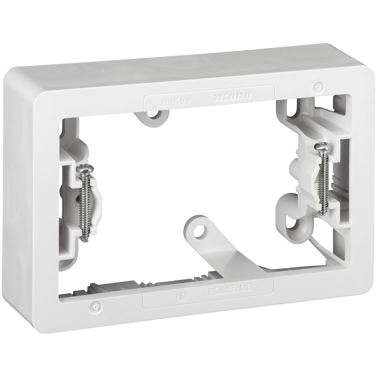 PDL Standard Mounting Block 1Gang 34mm - White