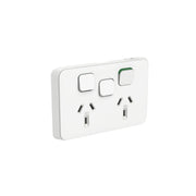 PDL Iconic Cover Plate Double Switched Socket + Switch 10Amp