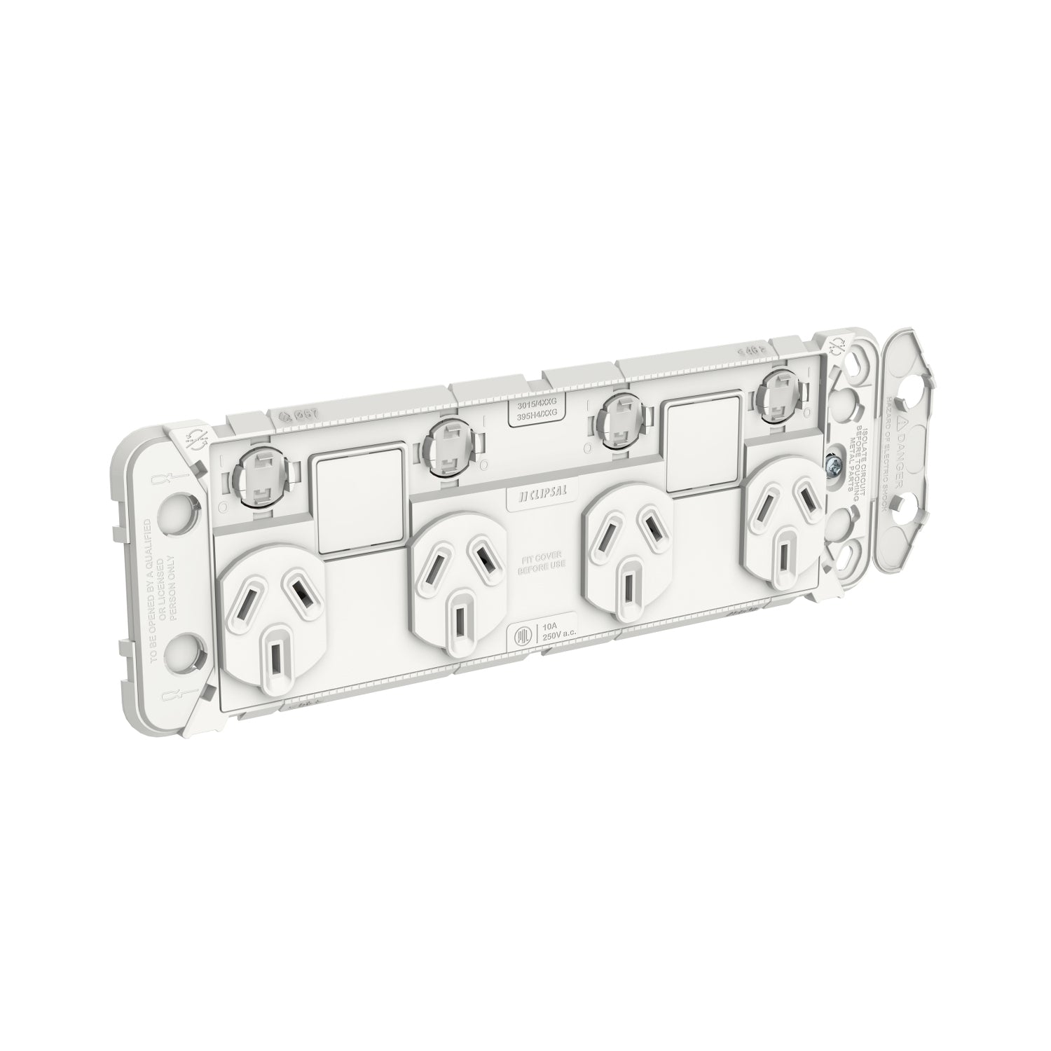 PDL Iconic Grid Switched Socket + Switches 4-gang 10Amp