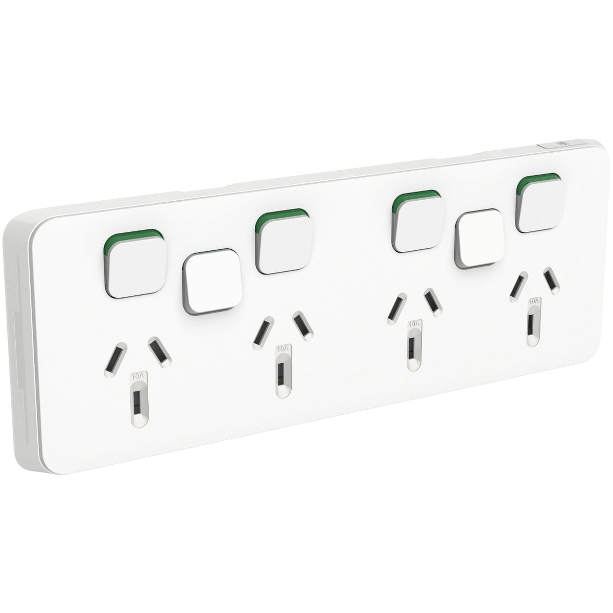 PDL Iconic, cover frame for switched GPO Horiz 10A 250V option for 2 extra switch