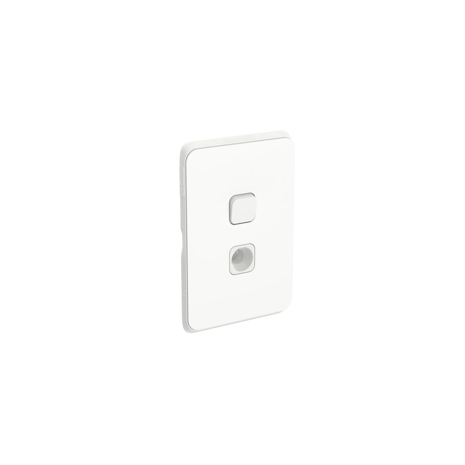 PDL Iconic Switch + Cable Entry 1Gang 20Amp - Vivid White