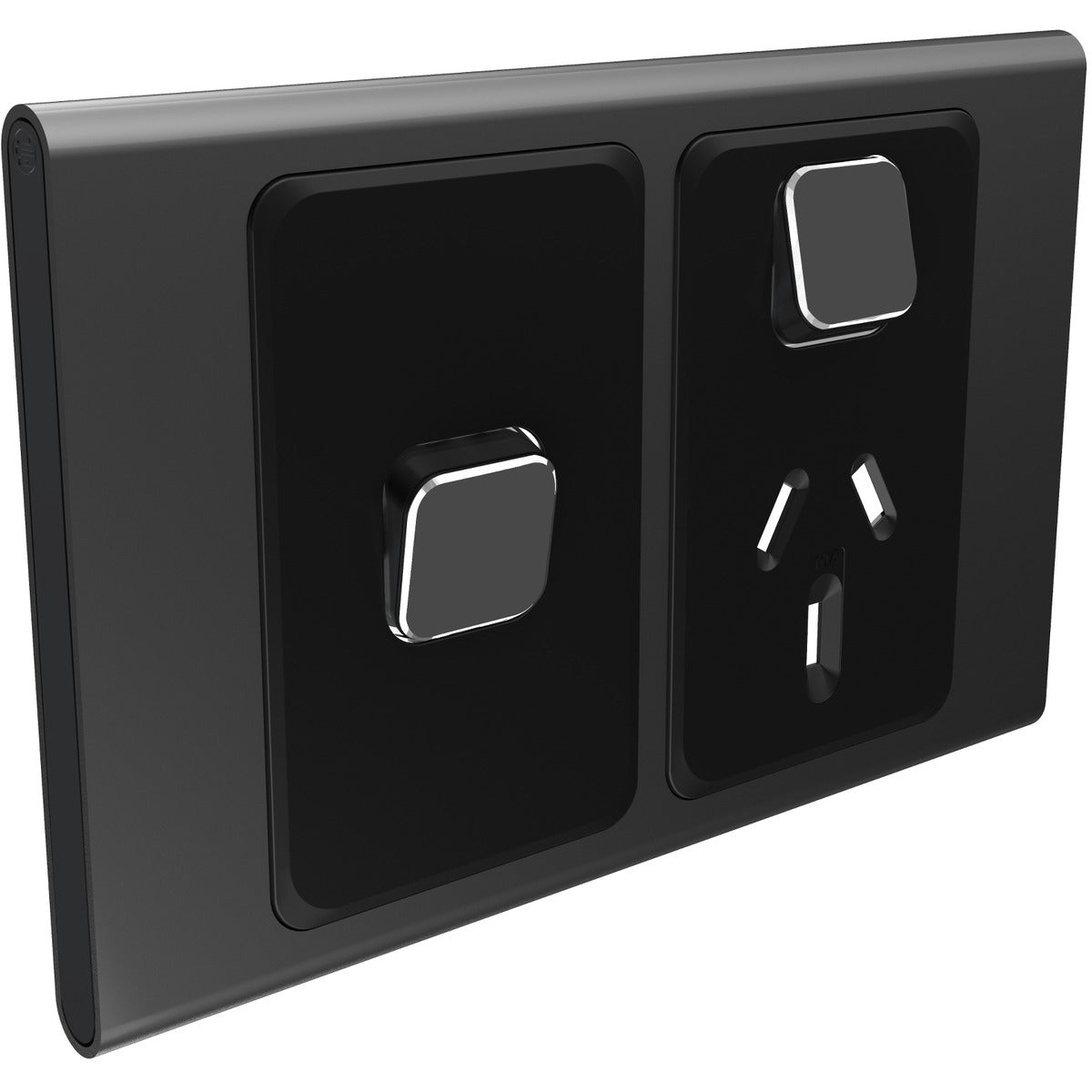 PDL Iconic Styl, cover frame, 2 switches & 1 socket, horizontal