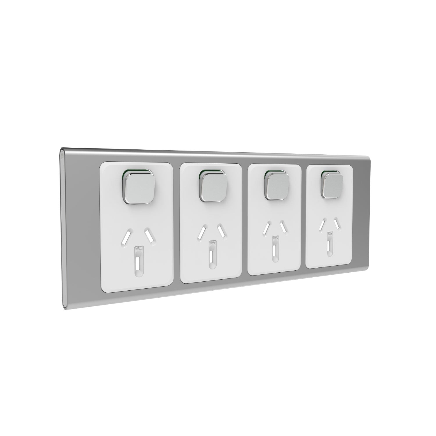 PDL Iconic Styl, cover frame, 4 switches & 4 sockets, horizontal