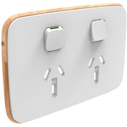 PDL Iconic, cover frame, 2 swiches & 2 sockets, 10 A, Horiz