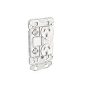PDL Iconic Grid Double Switched Socket + Switch Vertical 10Amp