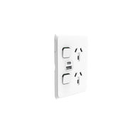 PDL Iconic Double Switched Socket 10Amp + USB A+C - Vivid White
