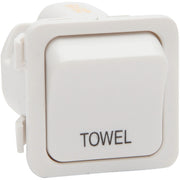 PDL Switch 600 Series Mechanism - Single-pole - 1-gang - Marked TOWEL - 250 V - 20 A / 16 AX - White