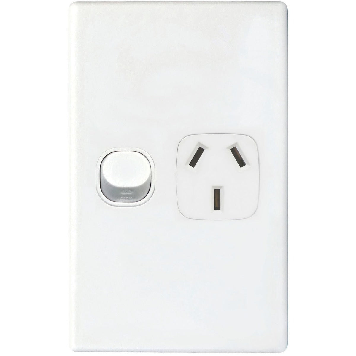 Tradesave Single Vertical 10Amp Socket - White