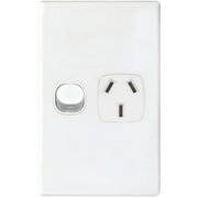 Tradesave Single Vertical 10Amp Socket - White