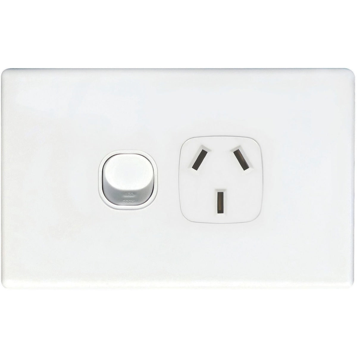 Tradesave Single Horizontal 10Amp Socket - White