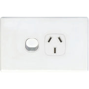 Tradesave Single Horizontal 10Amp Socket - White
