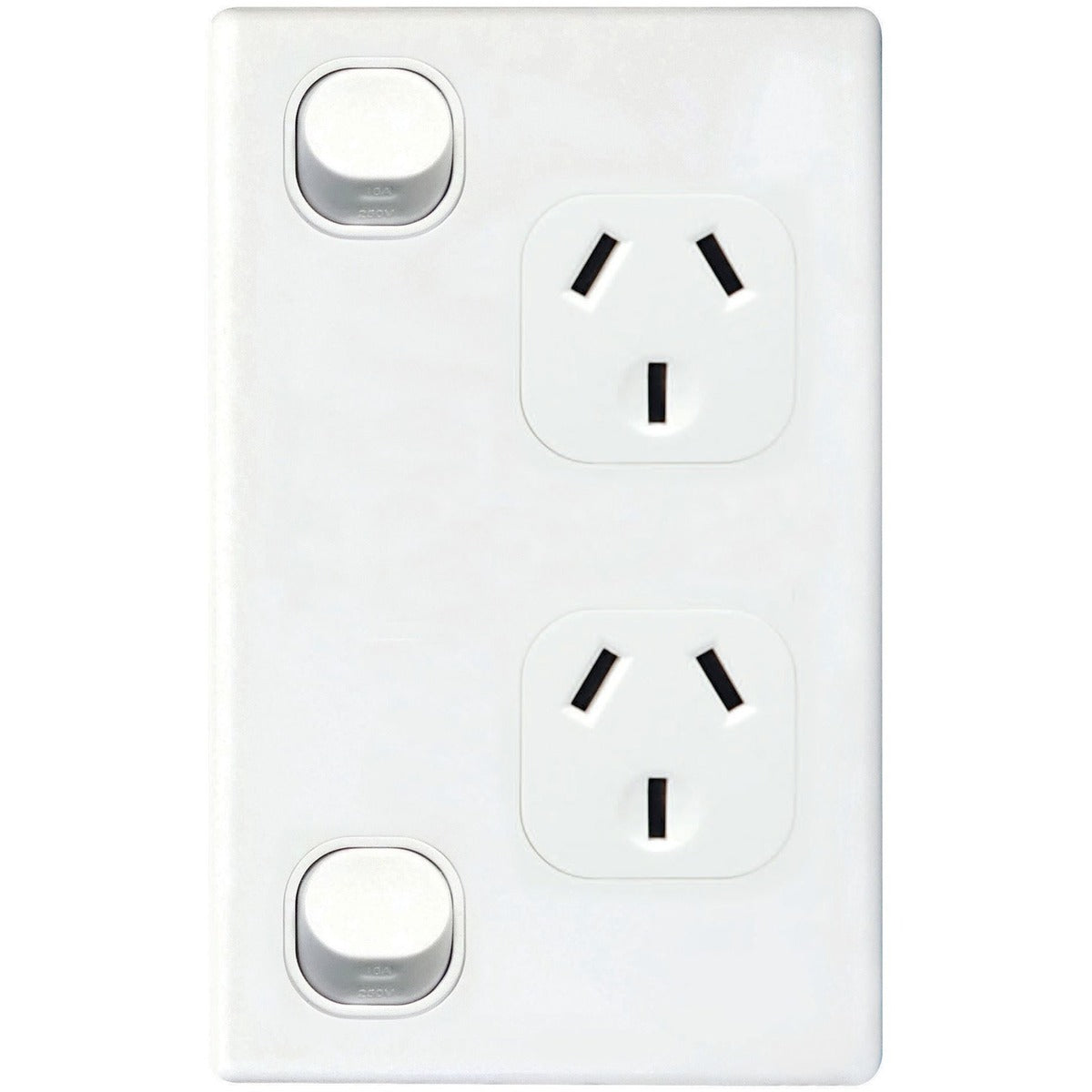 Tradesave Double Vertical 10Amp Socket - White