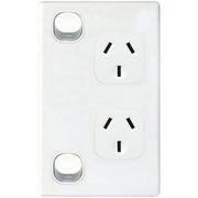 Tradesave Double Vertical 10Amp Socket - White