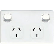Tradesave Double Horizontal 10Amp Socket - White