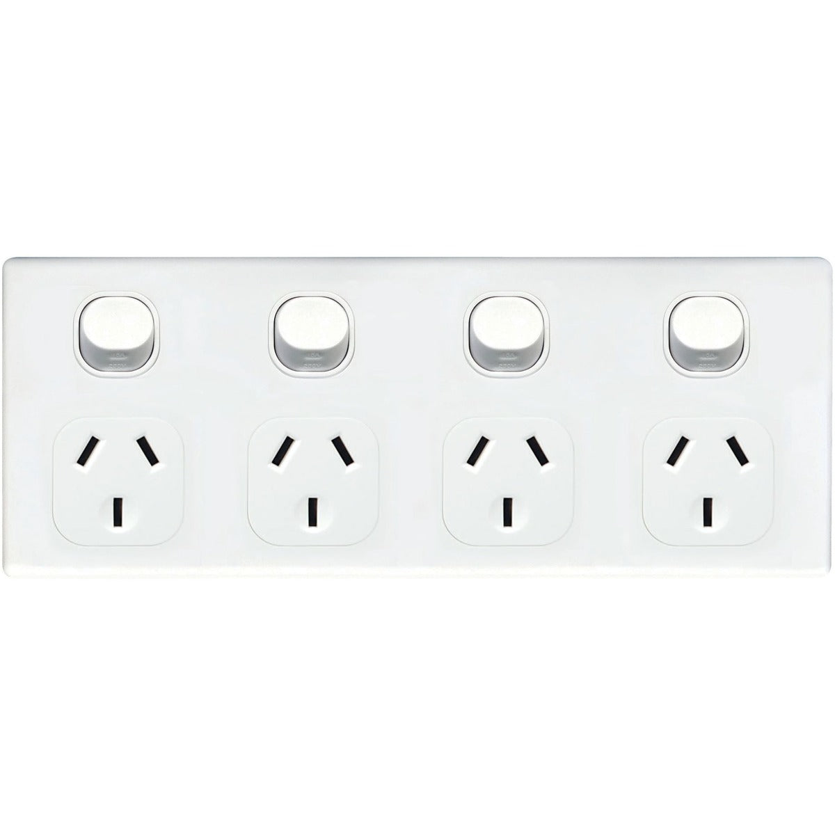 Tradesave Quad Horizontal 10Amp Socket - White