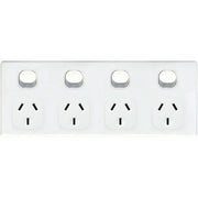 Tradesave Quad Horizontal 10Amp Socket - White