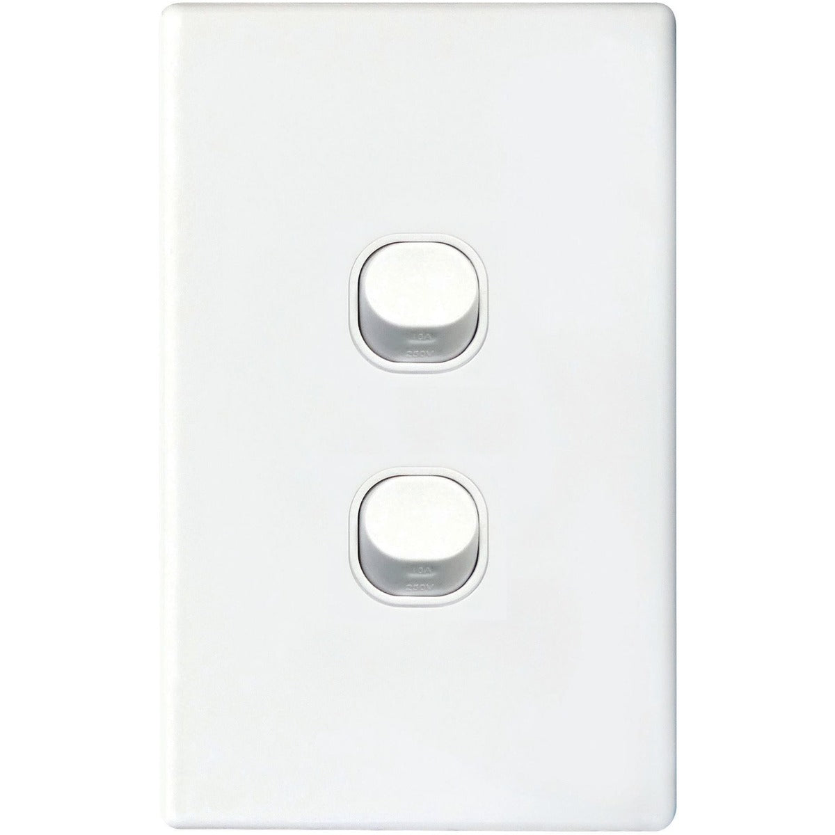 Tradesave 2Gang 16Amp Wall Switch - White