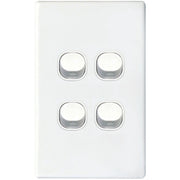 Tradesave 4Gang 16Amp Wall Switch - White