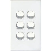 Tradesave 6Gang 16Amp Wall Switch - White