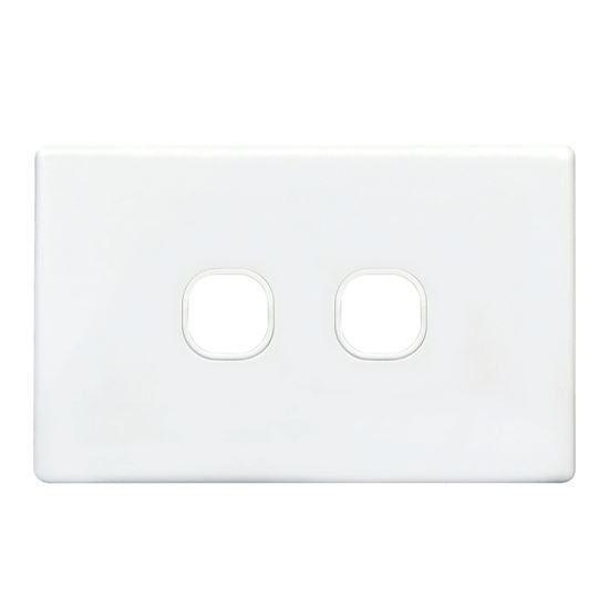 2Gang Slimline Grid & Cover Plate - White