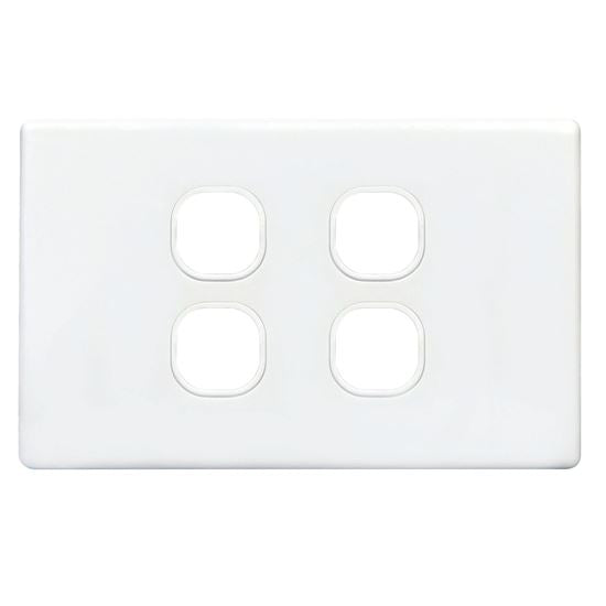 4Gang Slimline Grid & Cover Plate - White