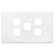 5Gang Slimline Grid & Cover Plate - White