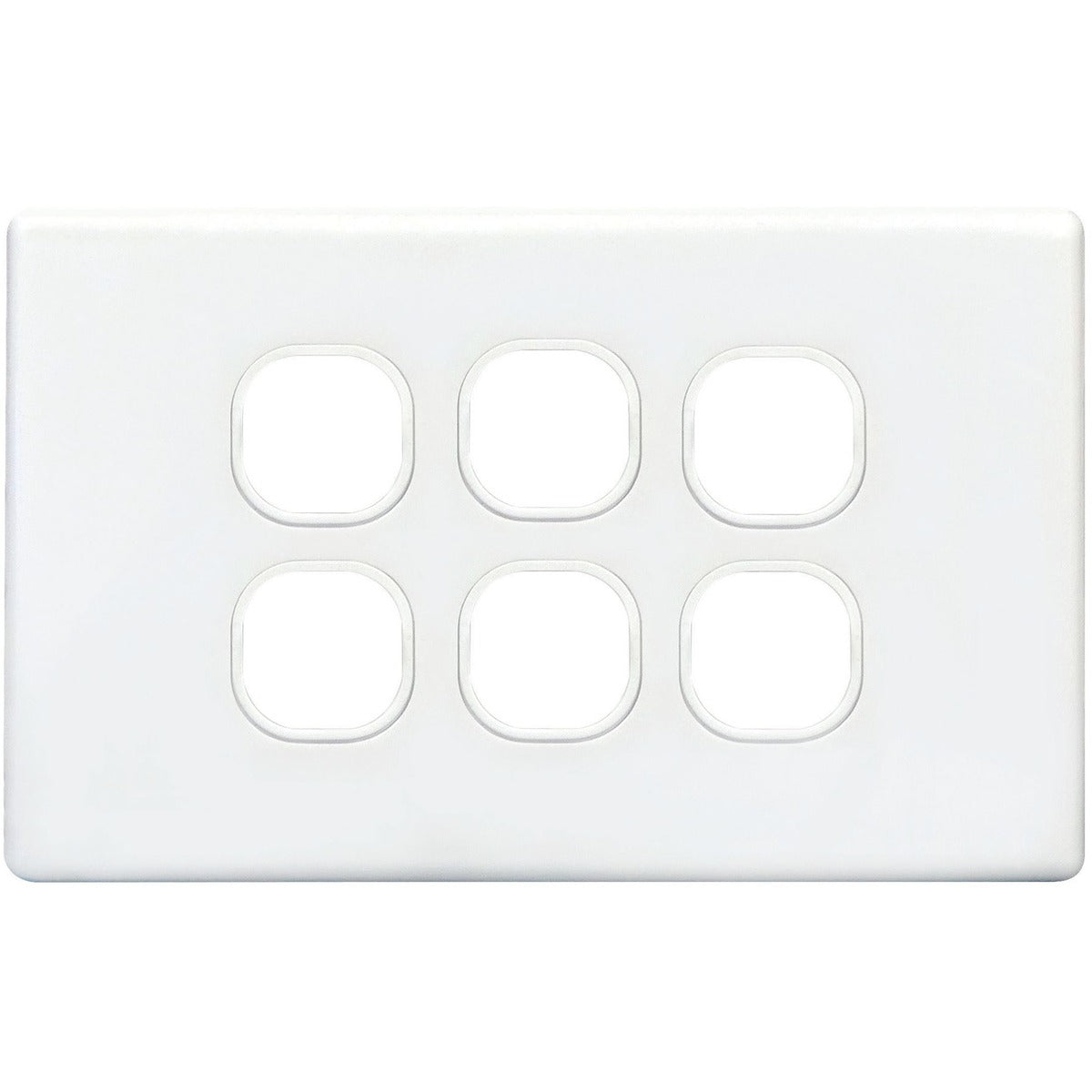 6Gang Slimline Grid & Cover Plate - White
