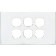 6Gang Slimline Grid & Cover Plate - White
