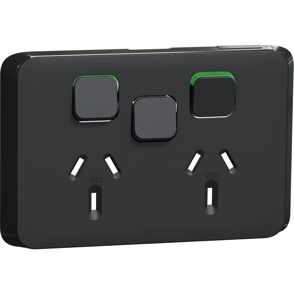 PDL Iconic Cover Plate Double Switched Socket + Switch 10Amp
