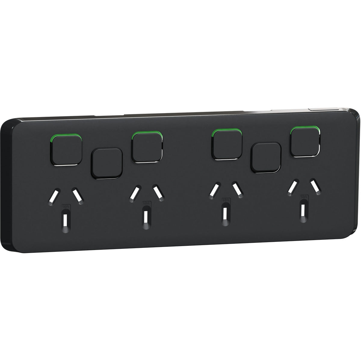 PDL Iconic, cover frame for switched GPO Horiz 10A 250V option for 2 extra switch