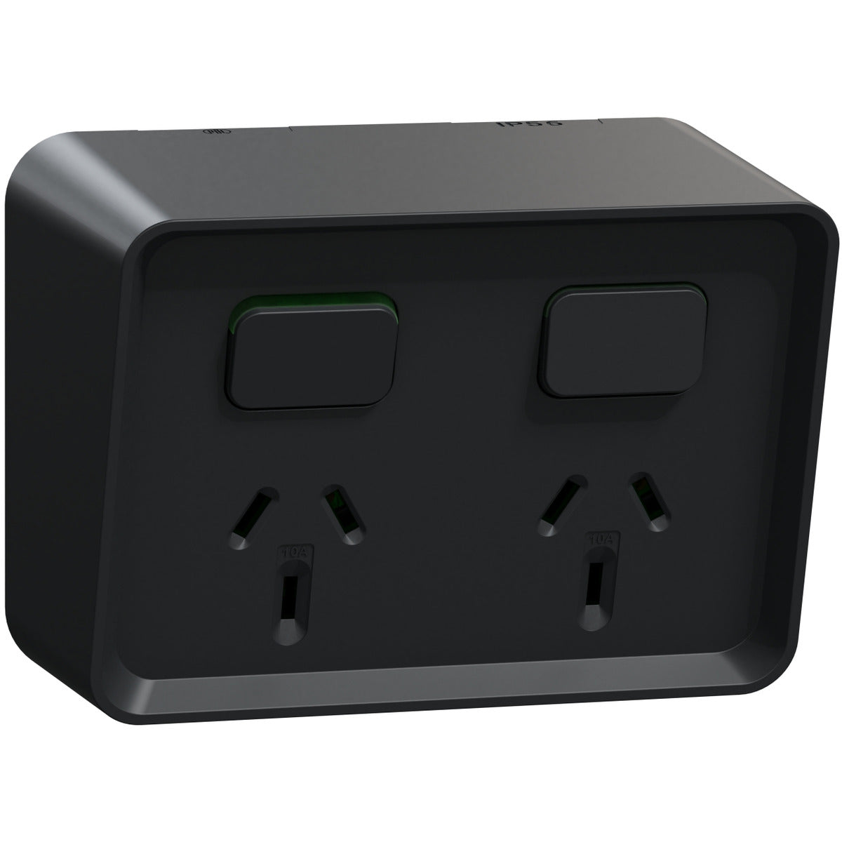 PDL Iconic Outdoor Double 10Amp Socket, 250 V, Horizontal