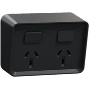PDL Iconic Outdoor Double 10Amp Socket, 250 V, Horizontal