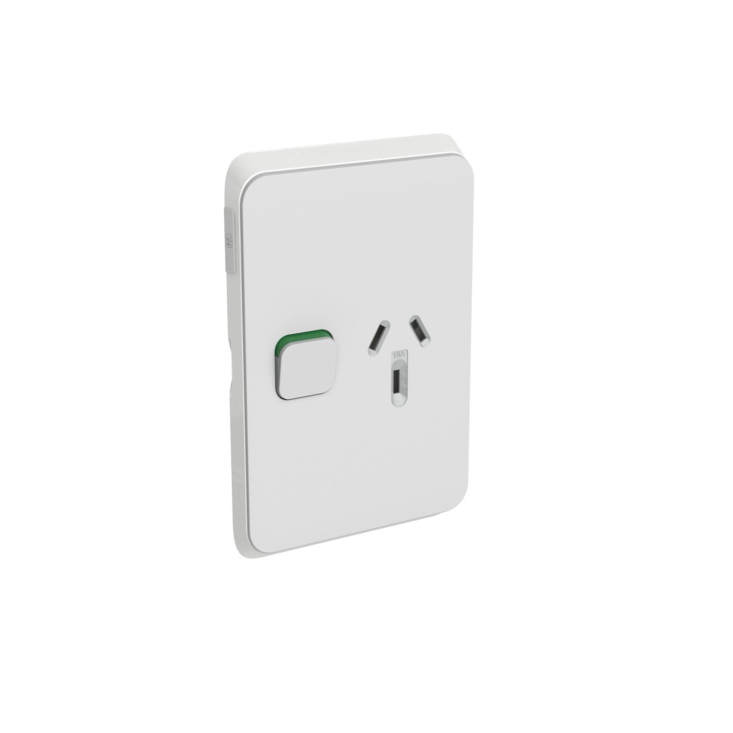 PDL Iconic, cover frame for Single switched GPO Vert 10A 250V