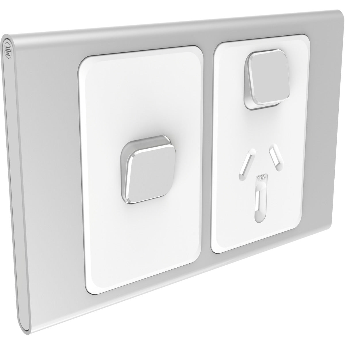 PDL Iconic Styl, cover frame, 2 switches & 1 socket, horizontal