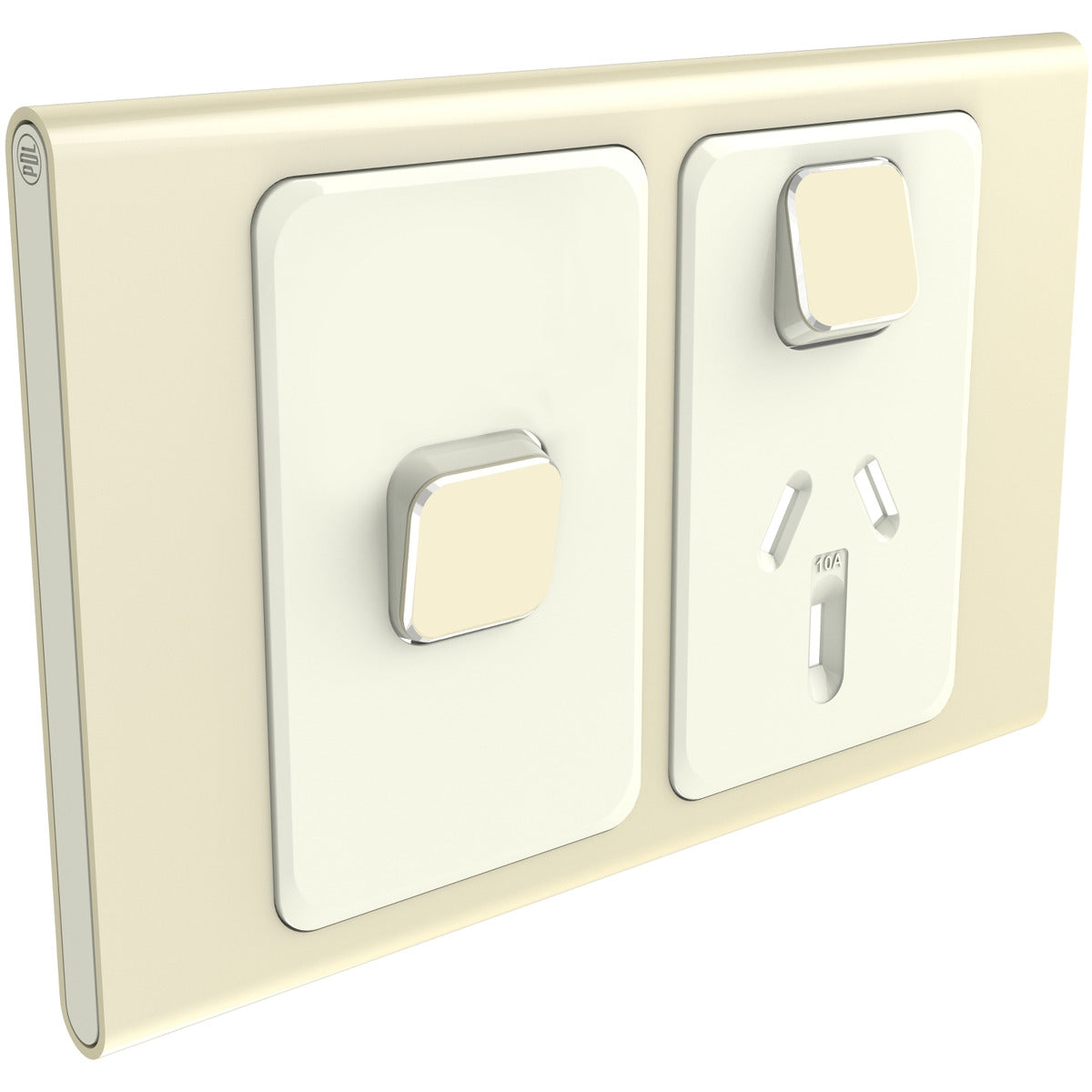 PDL Iconic Styl, cover frame, 2 switches & 1 socket, horizontal