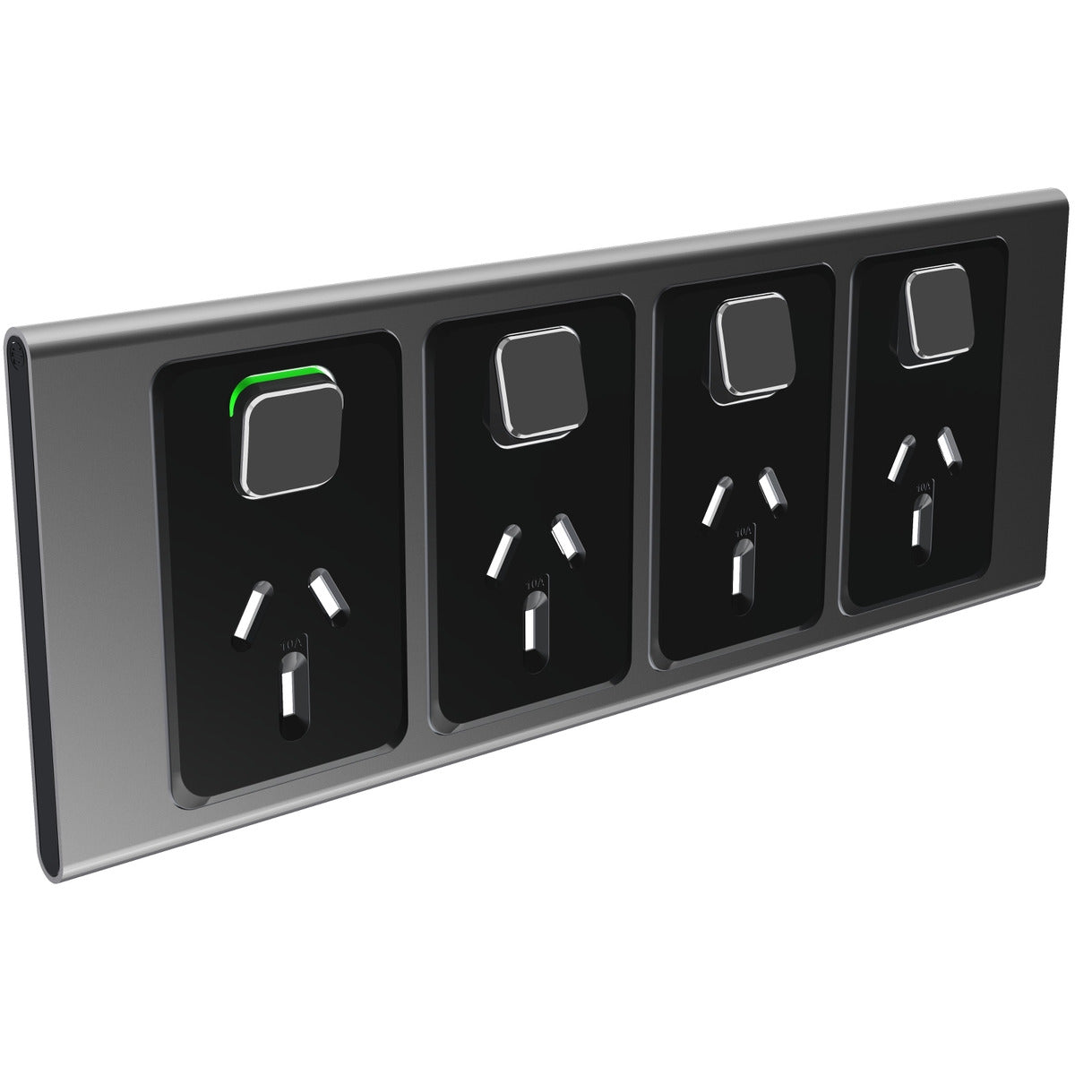 PDL Iconic Styl, cover frame, 4 switches & 4 sockets, horizontal